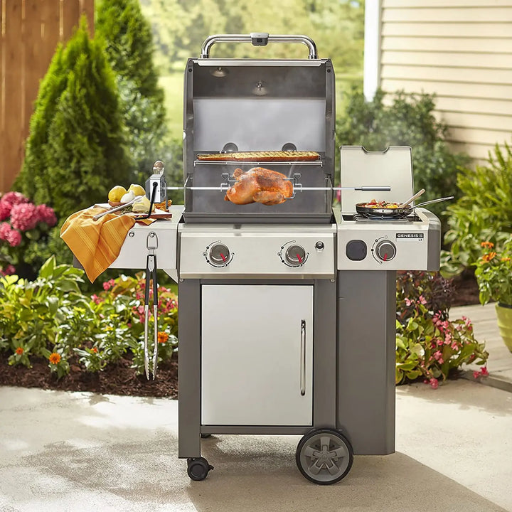 Onlyfire Rotisserie Kit for Weber Genesis II & LX Gas Grills with Gear-Driven Motor