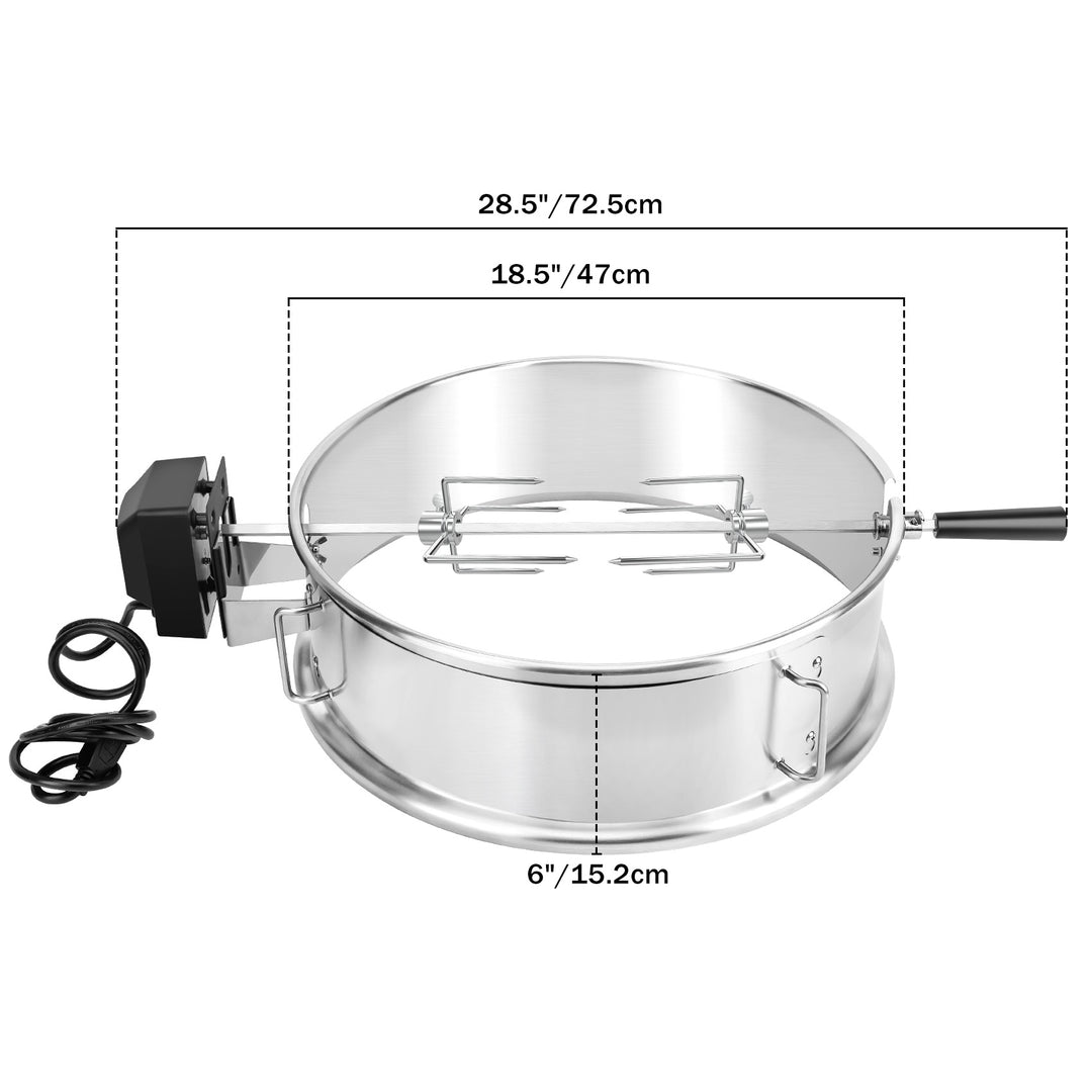 Onlyfire 2-in-1 Rotisserie and Pizza Oven Kit for Weber 18-Inch Kettle Grill