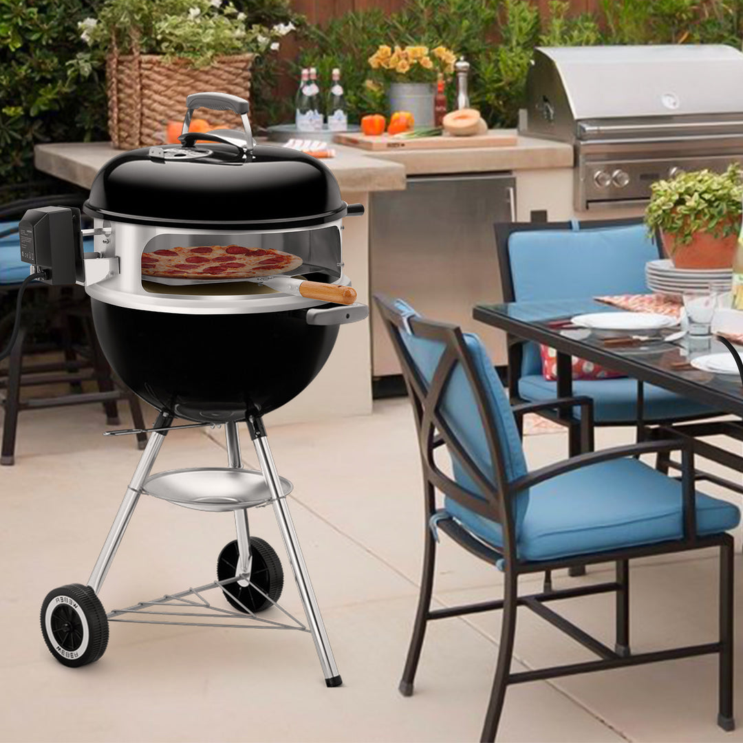 Onlyfire 2-in-1 Rotisserie and Pizza Oven Kit for Weber 18-Inch Kettle Grill