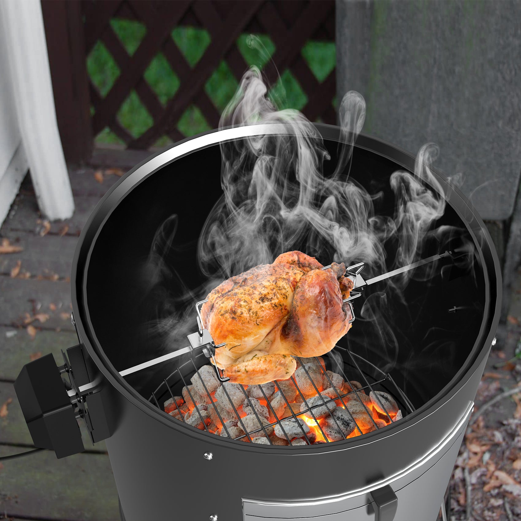 バーベキュー・調理用品 BGO MIKADZUKI inavanceBONFIRE GO OUTSIDE Onlyfire 360° Rotisserie Kit for Weber 22