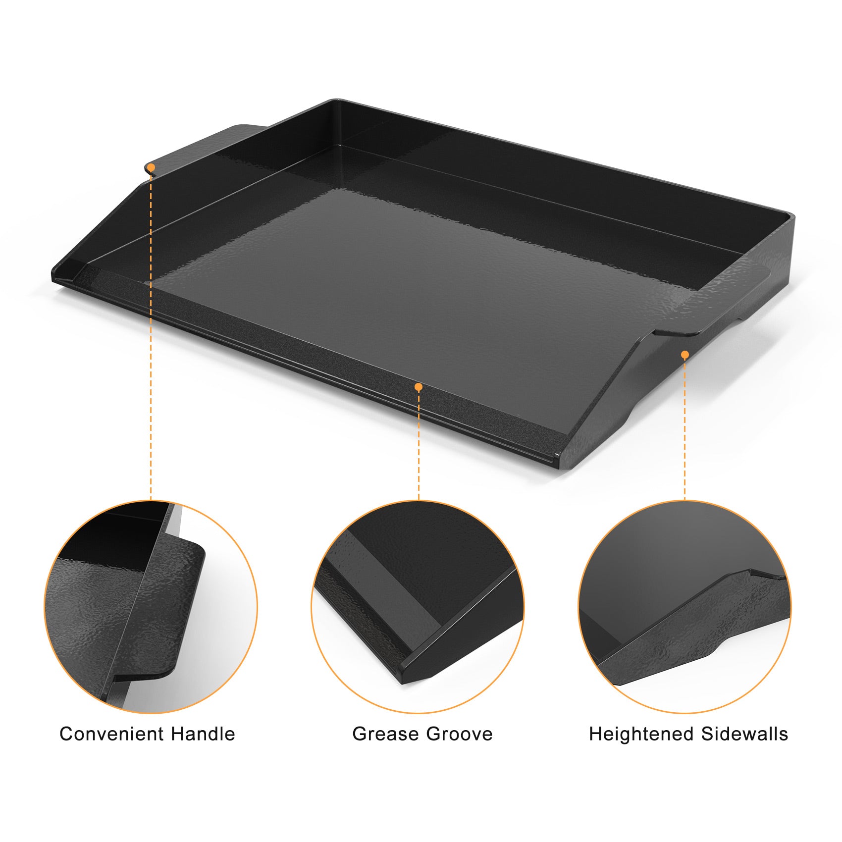Onlyfire Chef Cooking Griddle, Non-Stick Grill Plate with High Sidewal