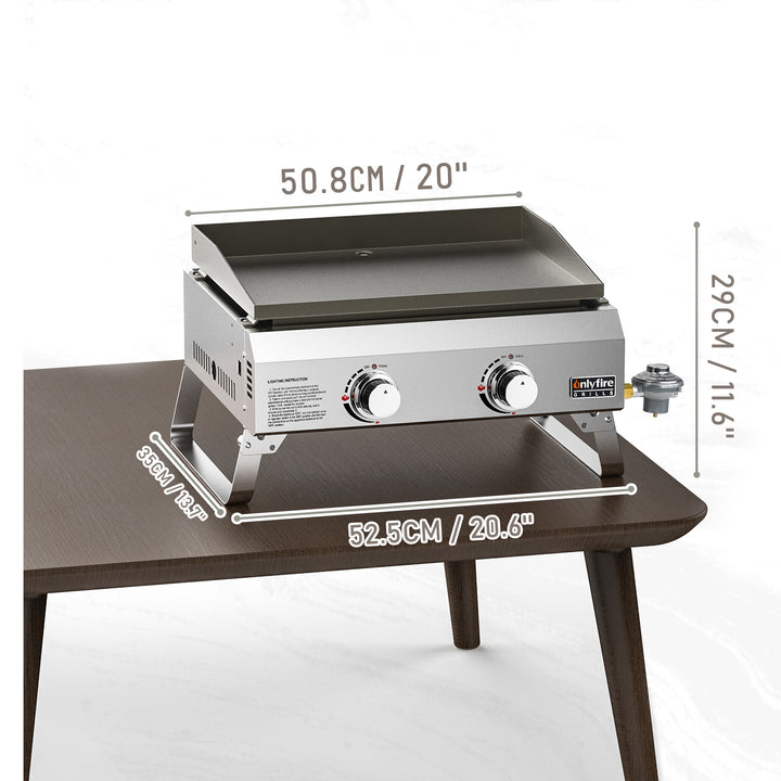 Flat Top Tabletop 2-Burner  Gas Griddle