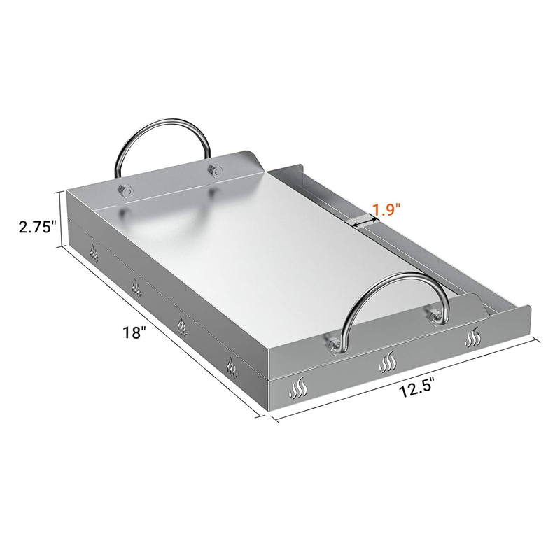 Onlyfire 8201 Griddle with Removable Handles,18"L x 12.5"W OnlyFire