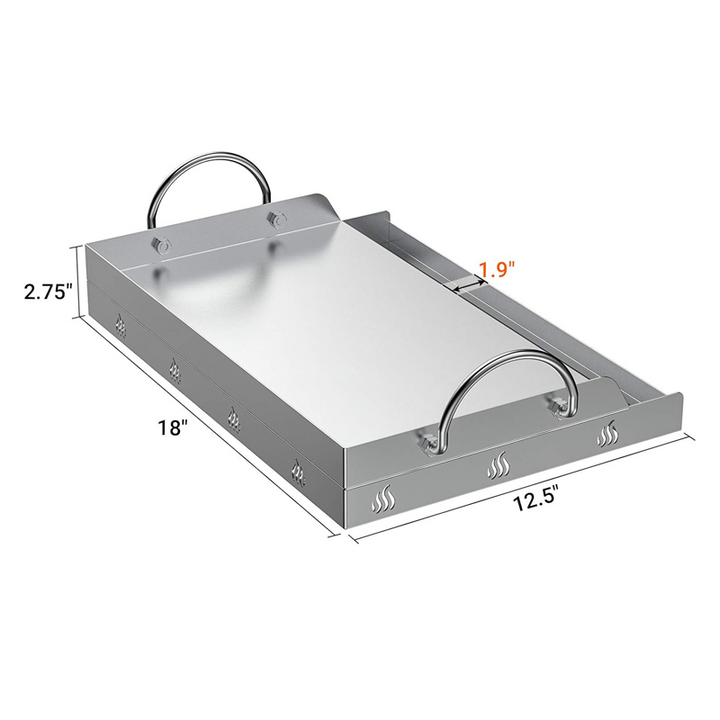 Onlyfire 8201 Griddle with Removable Handles,18"L x 12.5"W OnlyFire