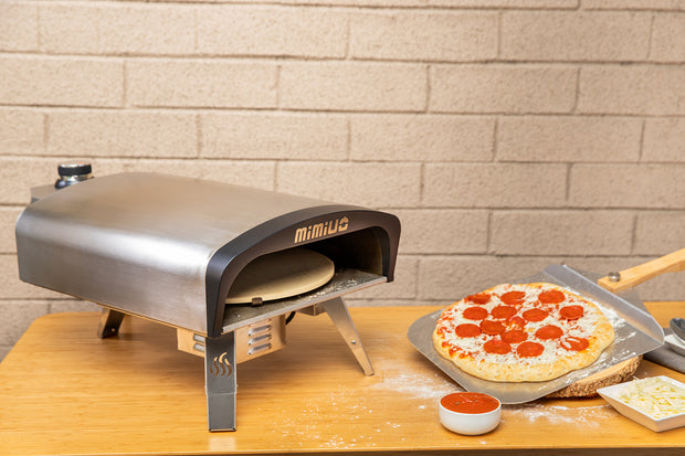 Mimiuo Tisserie Gas Pizza Oven with Automatic Rotation System, 13" Pizza Stone