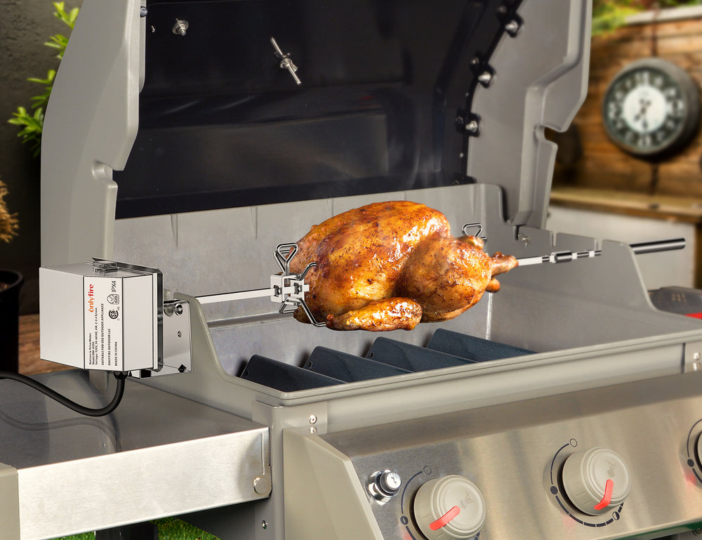 onlyfire Rotisserie Kit Fits for Weber 7659 Spirit and Spirit II 200/300 Series Gas Grill OnlyFire