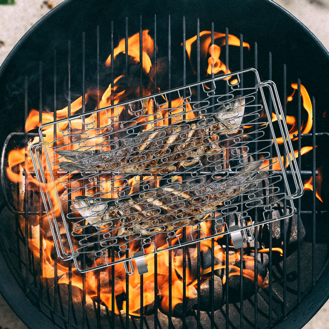 only fire Stainless Steel Flat Fish Grill Basket