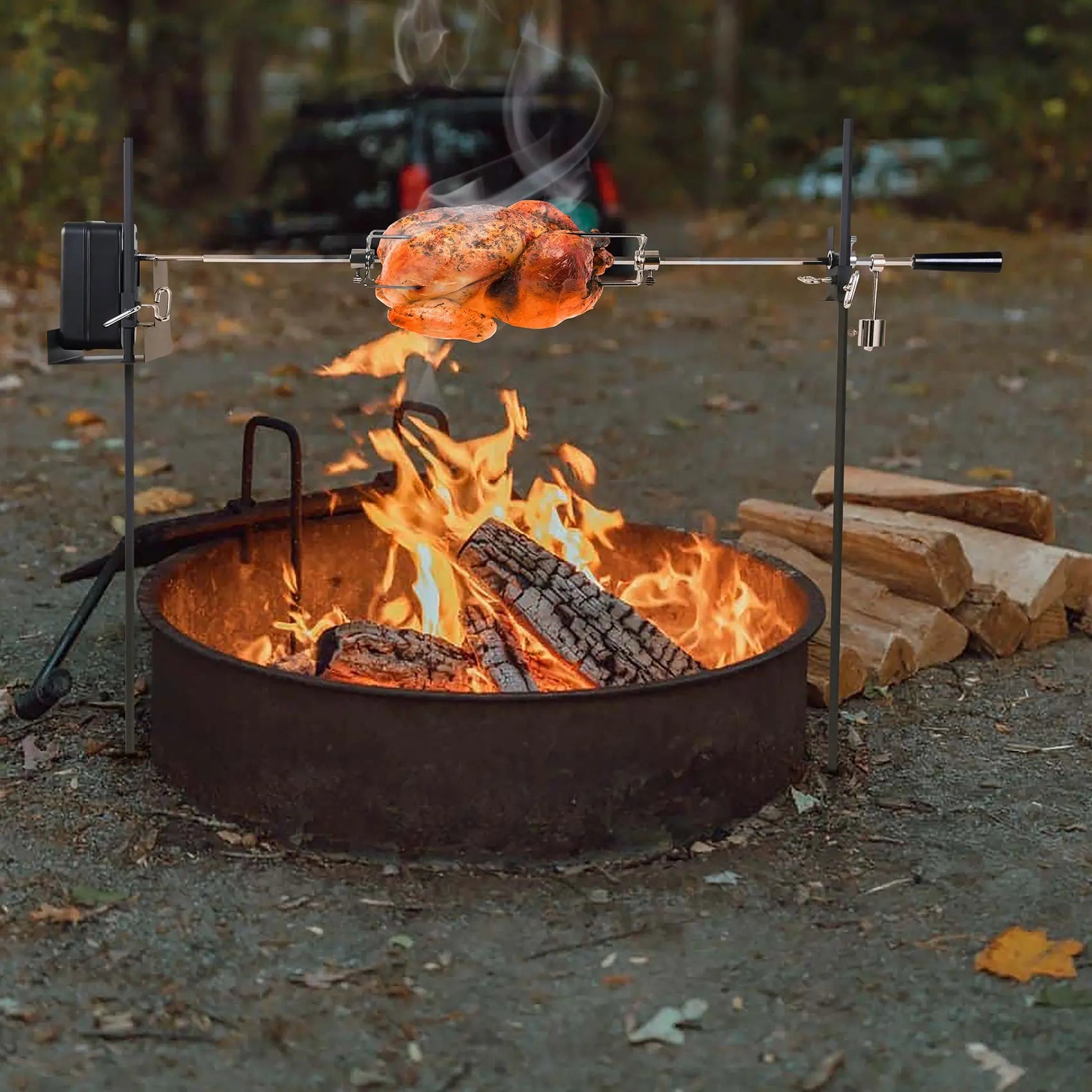 Onlyfire 6501 Rotating Cordless Open Fire Spit Rotisserie Grill 38 I OnlyFire