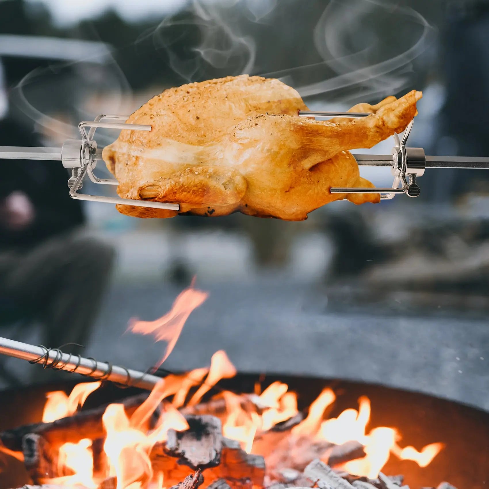 Onlyfire Cordless Dual-Post Rotisserie Grill System with 38” Spit Rod
