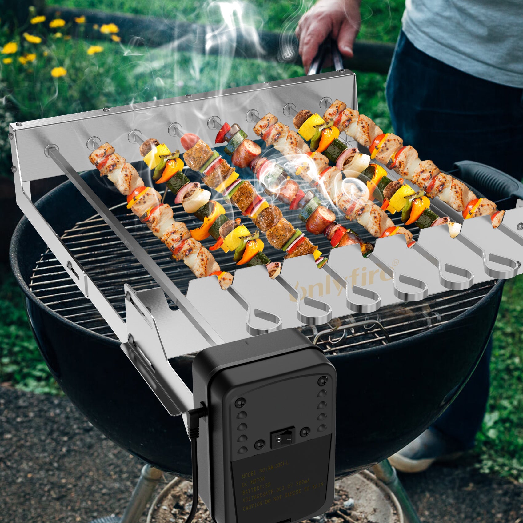 Onlyfire- Stainless Steel Electric Skewer Turner