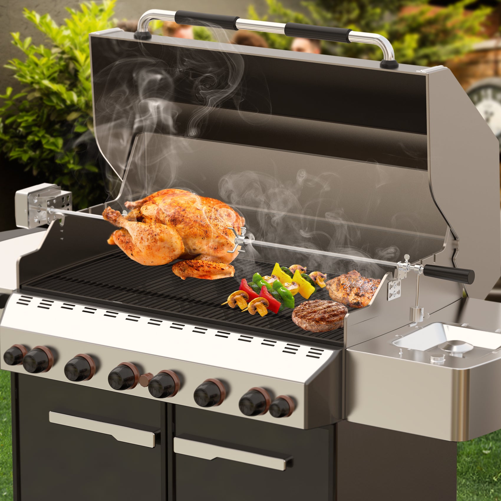 Onlyfire 6022 Universal Grill Replacement Rotisserie Kit