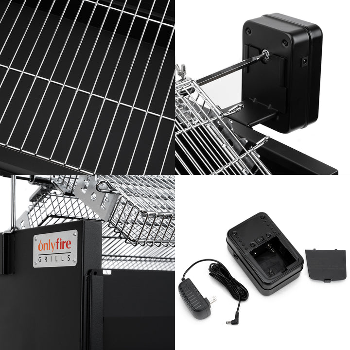 Onlyfire 2 IN 1 Charcoal Grill Rotisserie Kit