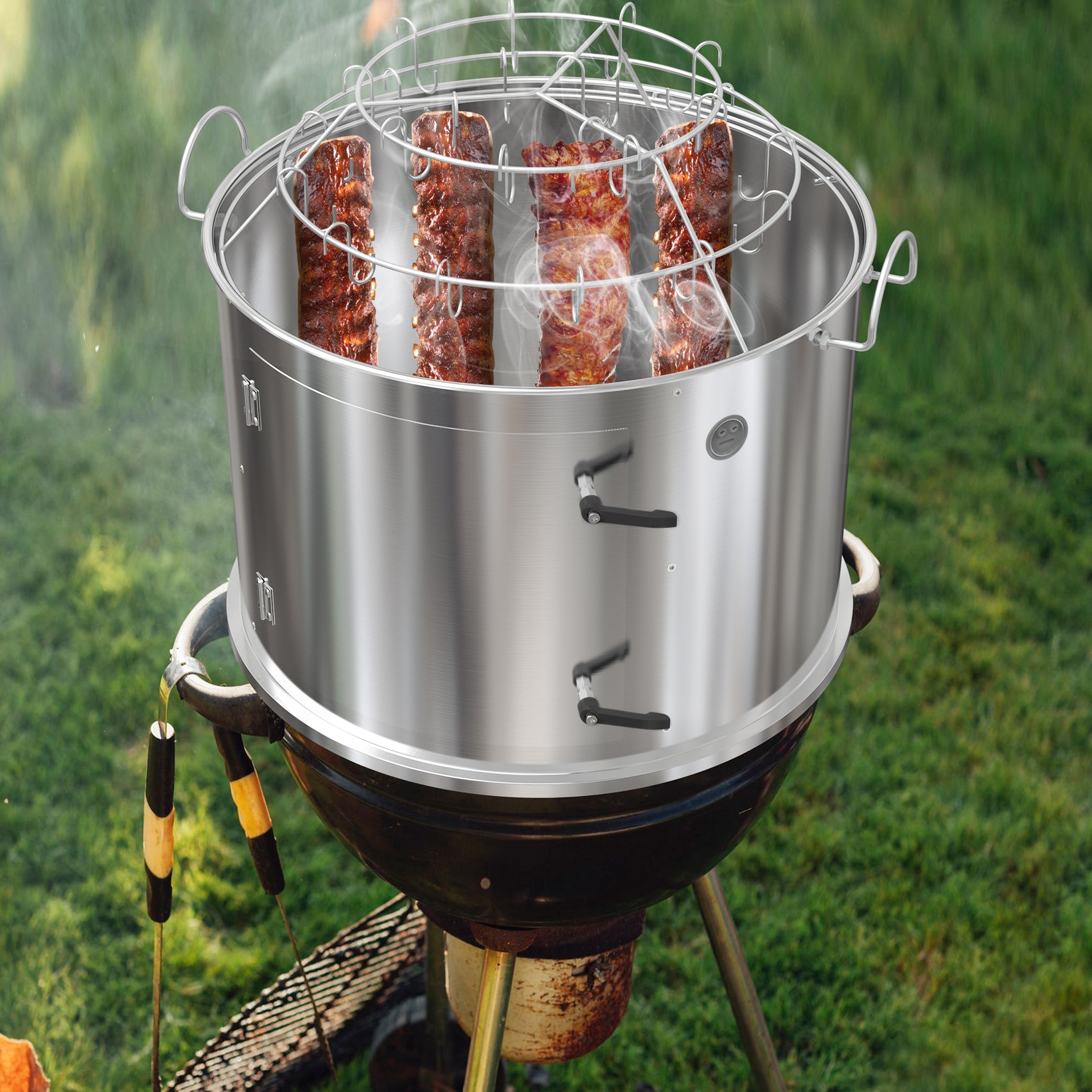 Webber Vortex Size Smoking Attachment Grill Cooking for Weber 22'' Kettle Grill – OnlyFire