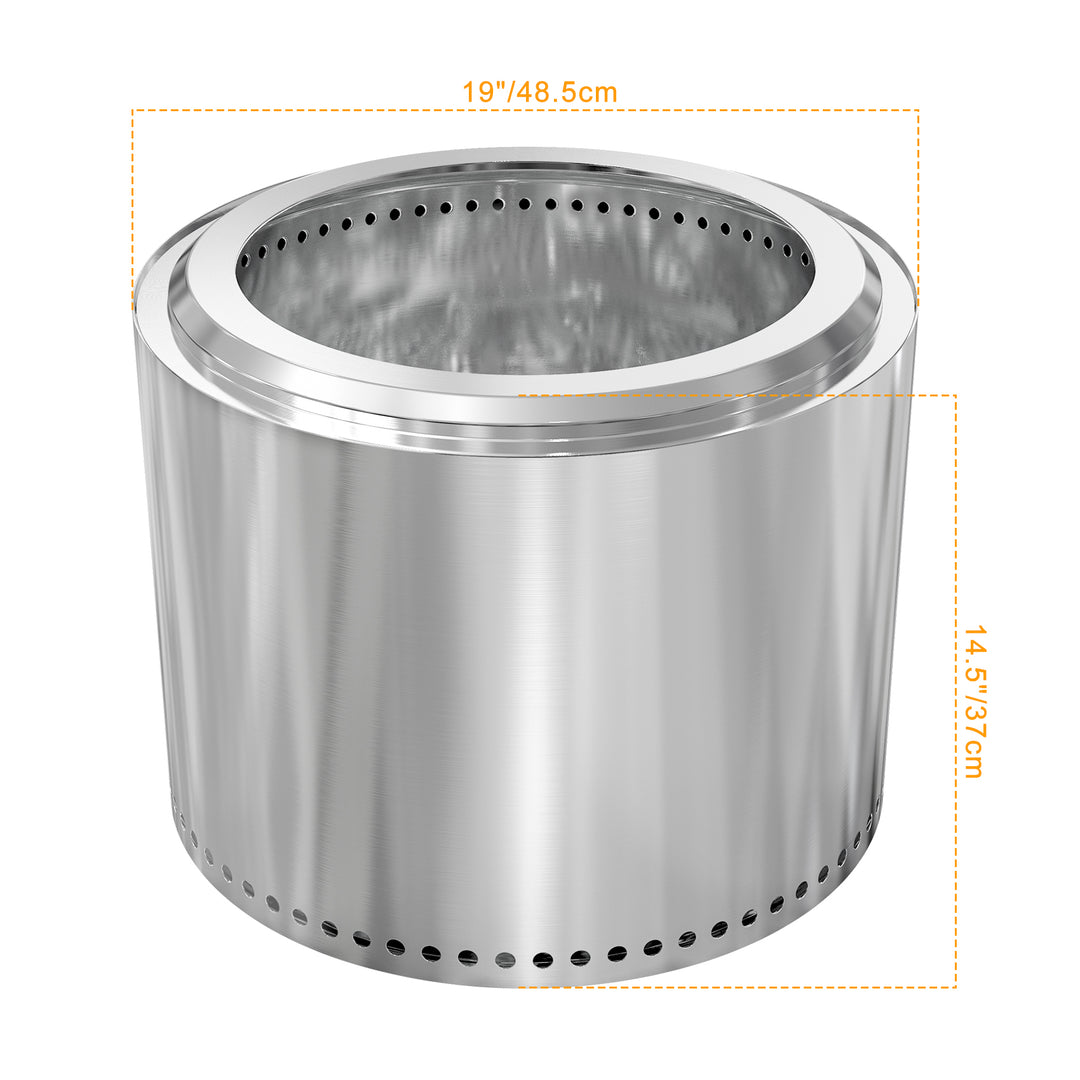 Onlyfire Smokeless Fire Pit – Portable Stainless Steel Outdoor Fire Bowl with Ash Pan