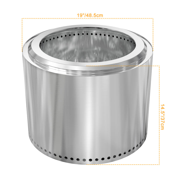 Onlyfire Smokeless Fire Pit – Portable Stainless Steel Outdoor Fire Bowl with Ash Pan