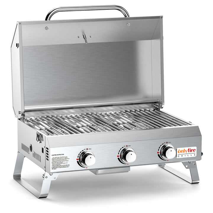 Onlyfire Tabletop Gas Grill 3 Burners, 24"  Propane Grill