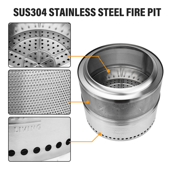 Onlyfire Smokeless Fire Pit with Carrying Bag