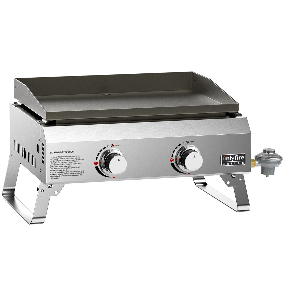 Portable Tabletop 2-Burner Gas Griddle