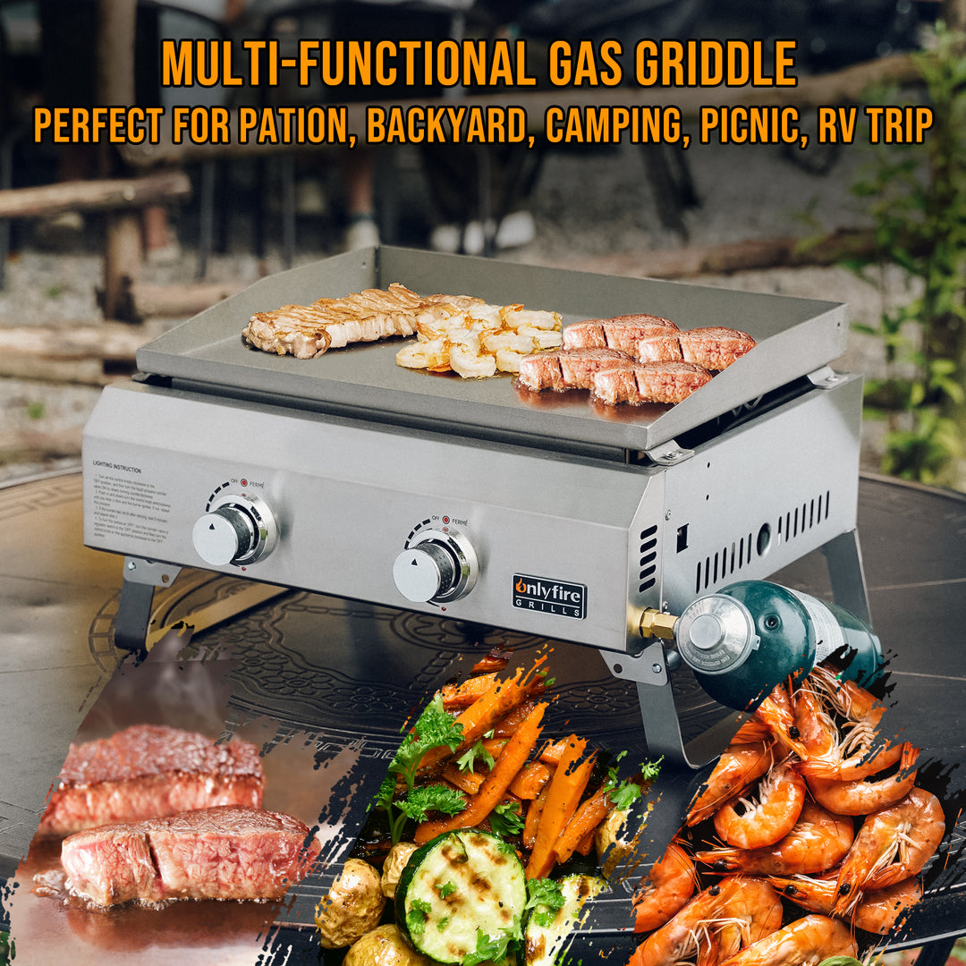 Onlyfire Tabletop Grill Gas Grill 3 Burners, 24 Propane Grill with Legs –  OnlyFire