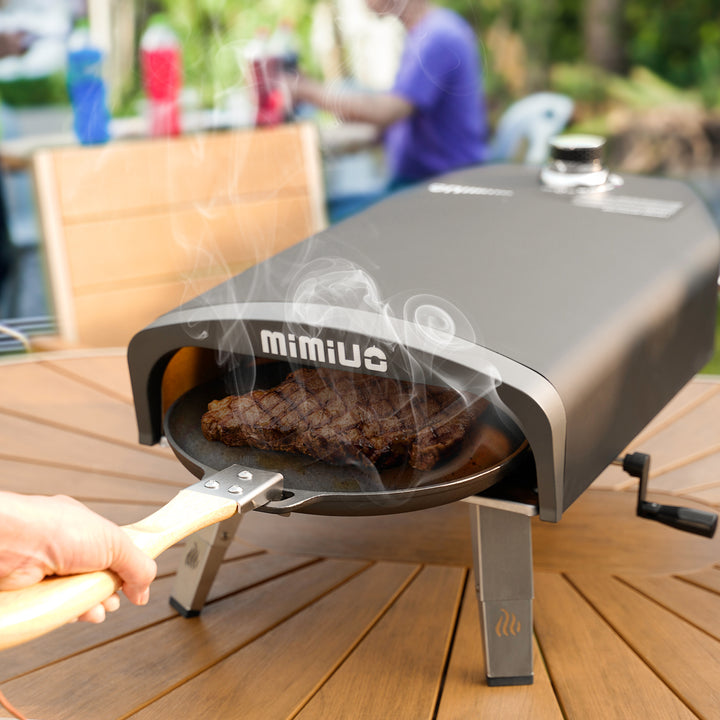 Outdoor Portable Propane Gas Pizza Oven with Manual Rotation System