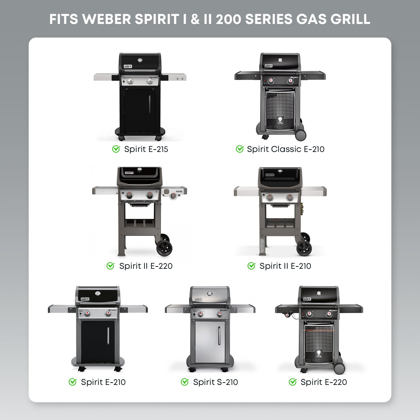 Onlyfire Flat Top Griddle Plancha for Weber Spirit 200 Series Gas Gril ...