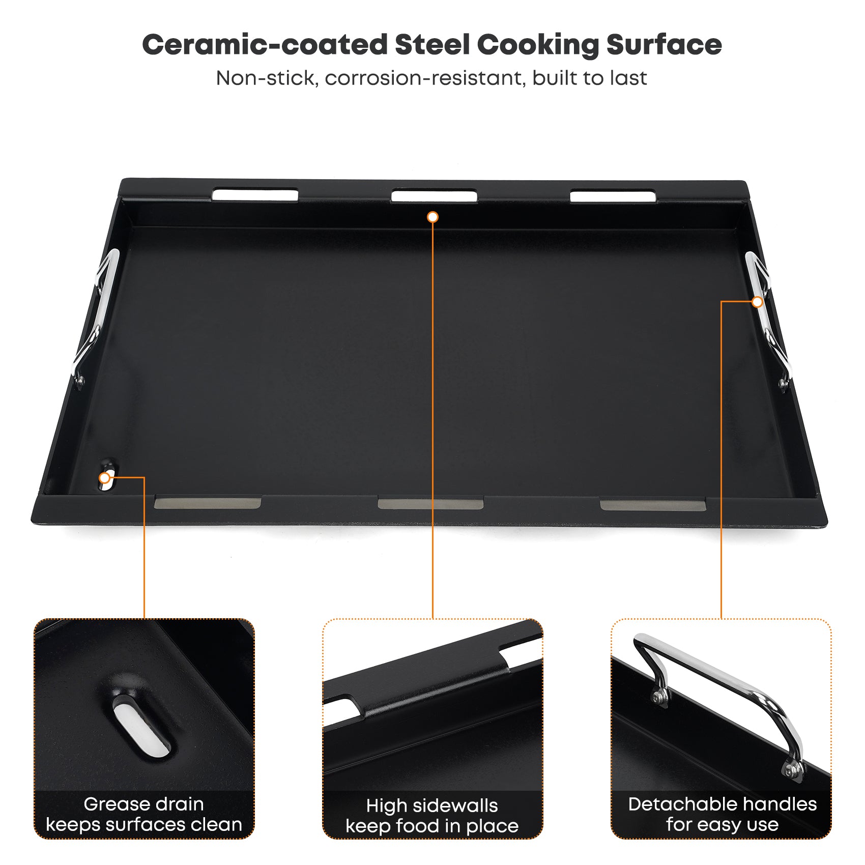 Weber Spirit Flat Top Griddle | Ceramic Nonstick Insert – Onlyfire