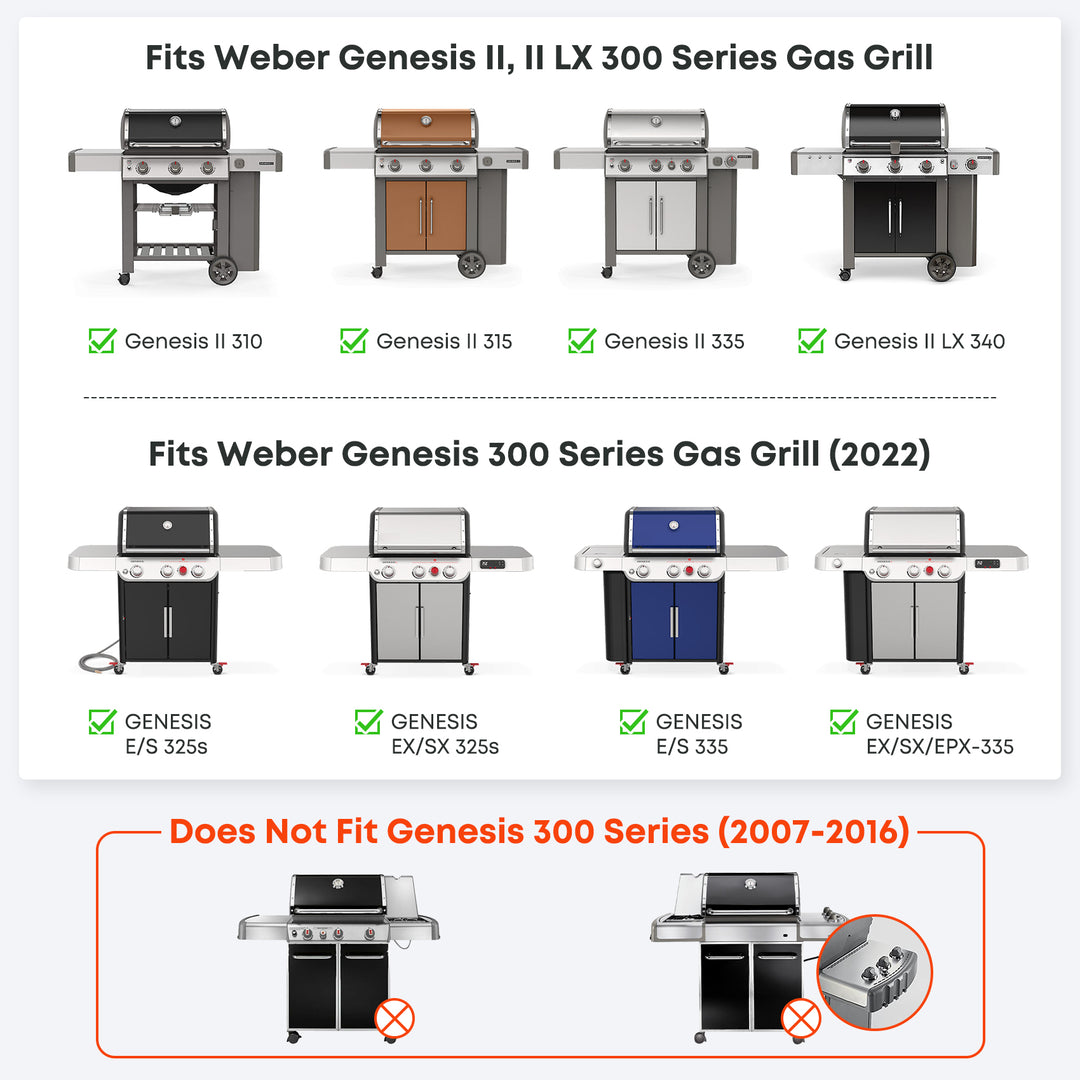 onlyfire Flat Top Griddle Plancha for Weber Genesis II 300 Series Gas Grills