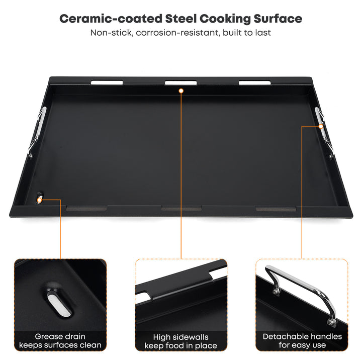 onlyfire Flat Top Griddle Plancha for Weber Genesis II 300 Series Gas Grills