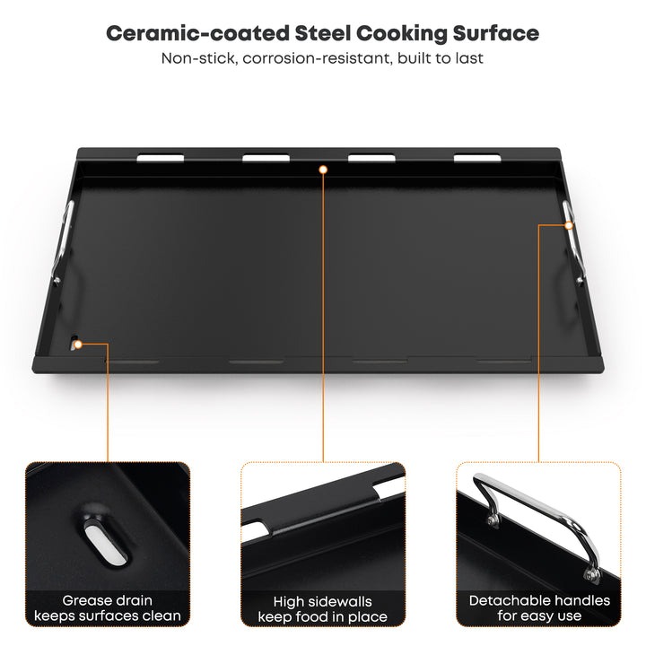 Onlyfire Flat Top Griddle Plancha for Weber Genesis II & II LX 400 Series Gas Grills