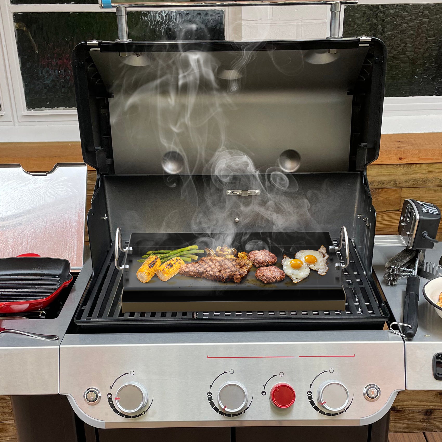 Bbq Riddle Onlyfire Universal BBQ Griddle with Handles, 18