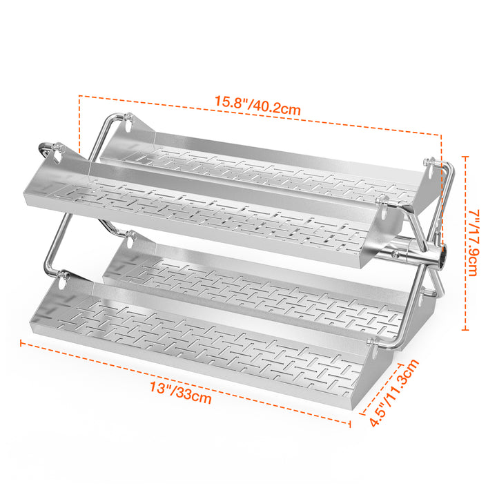 Onlyfire 6026 Grill Rotating Stainless Steel Rotisserie Trays Kit
