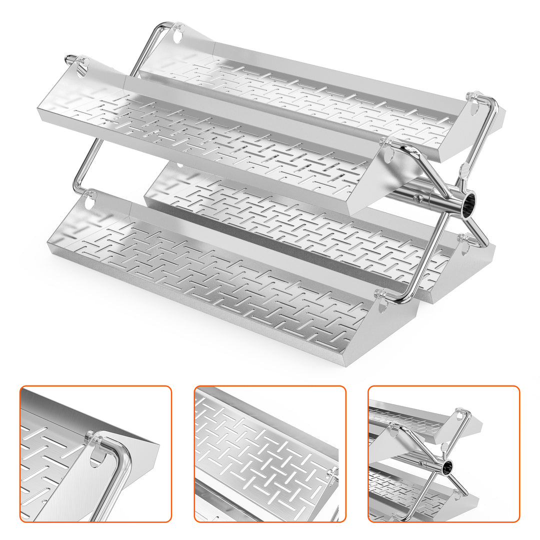 Onlyfire 6026 Grill Rotating Stainless Steel Rotisserie Trays Kit