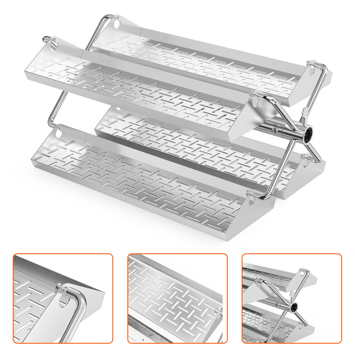 Onlyfire 6026 Grill Rotating Stainless Steel Rotisserie Trays Kit