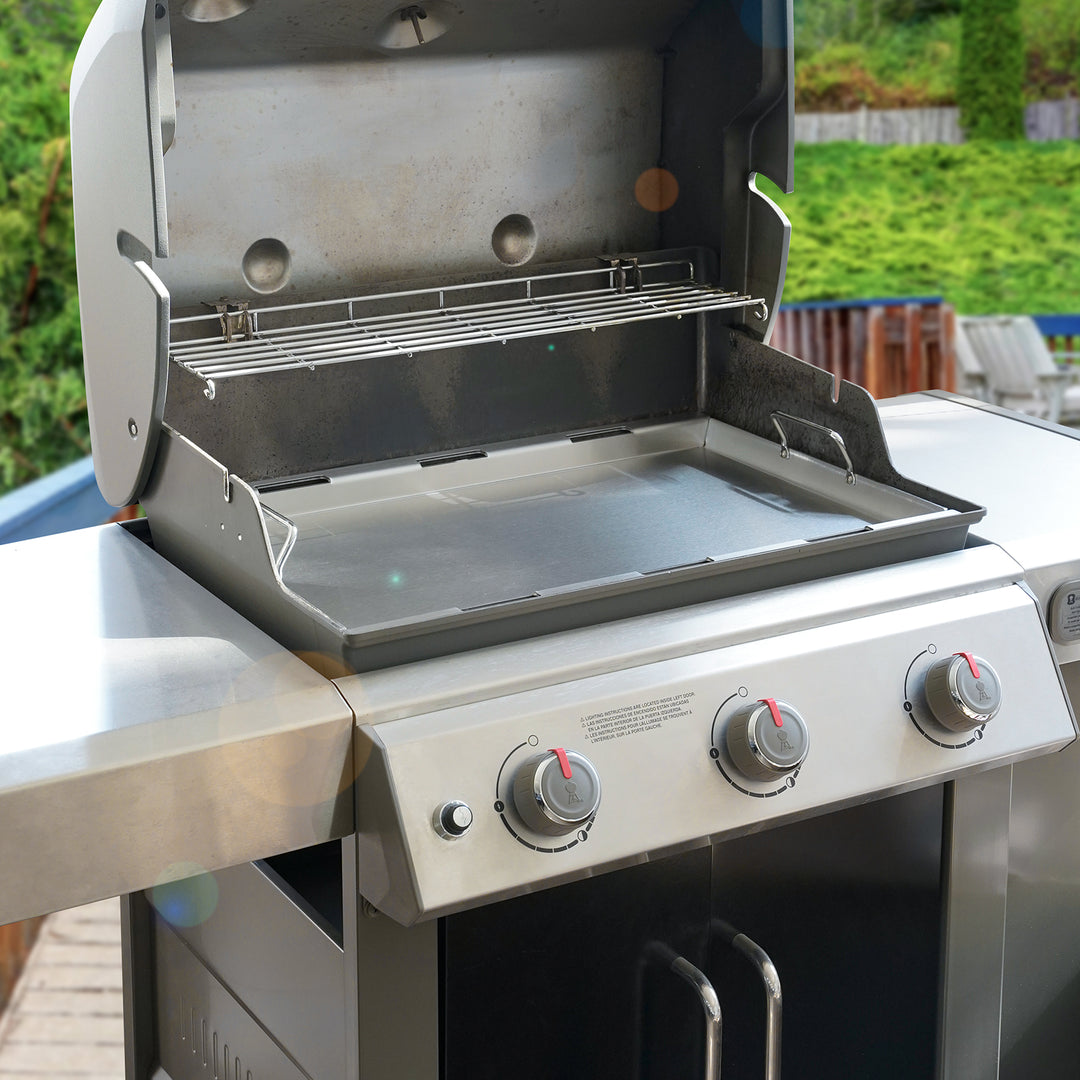onlyfire Flat Top Griddle Plancha for Weber Genesis II 300 Series Gas Grills Stainless Steel
