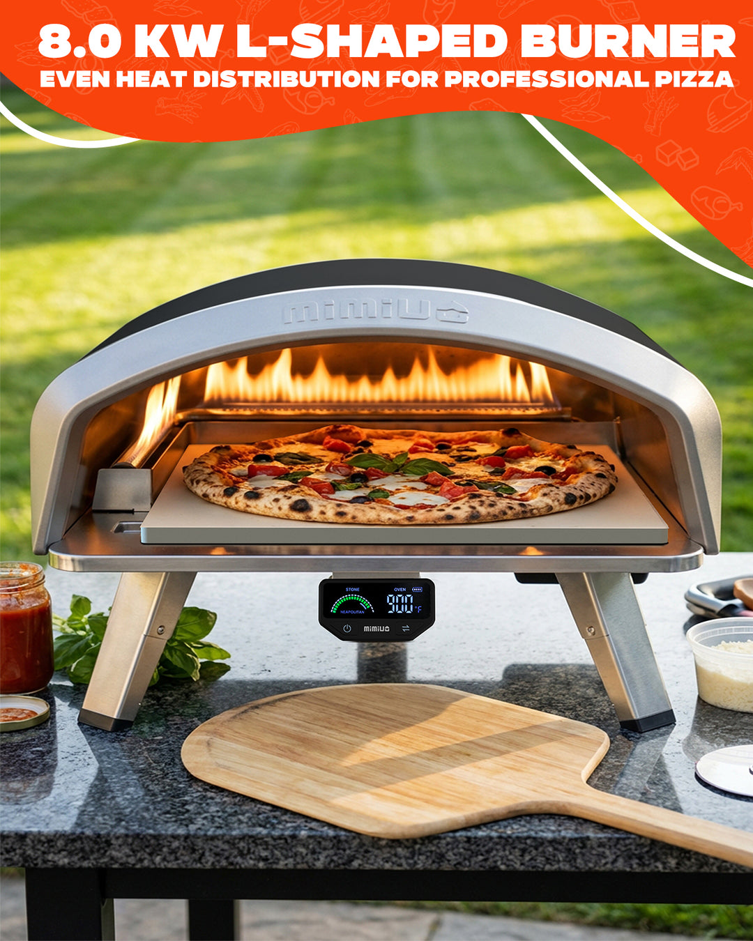 Mimiuo 16 Inch Gas Pizza Oven, Propane Pizza Ovens for Outside