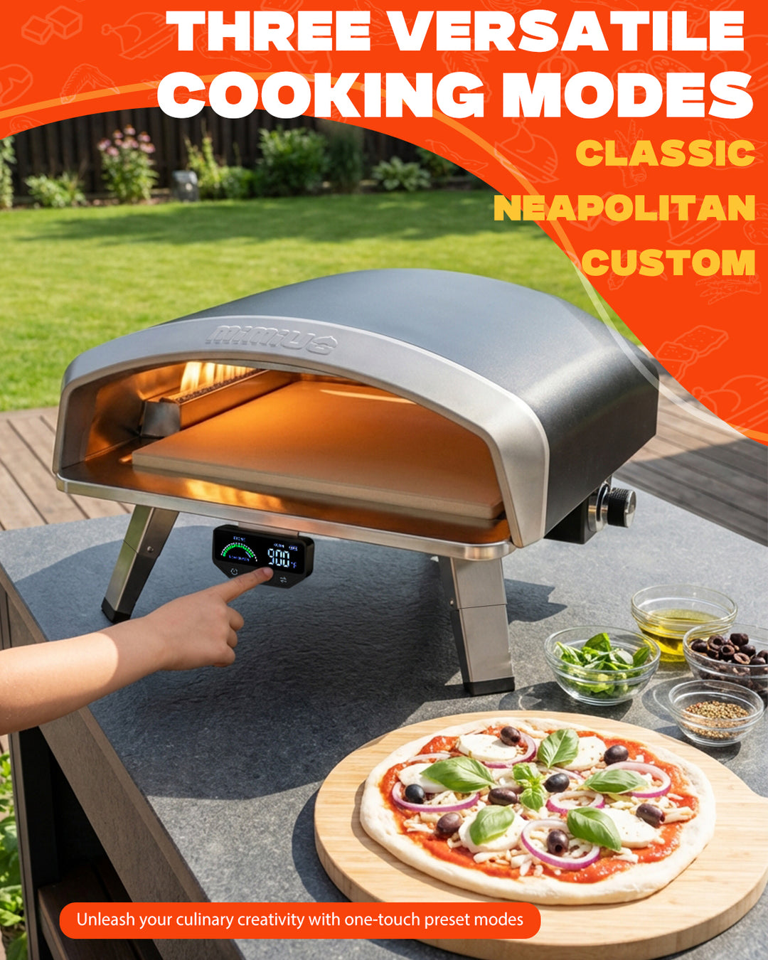 Mimiuo 16 Inch Gas Pizza Oven, Propane Pizza Ovens for Outside