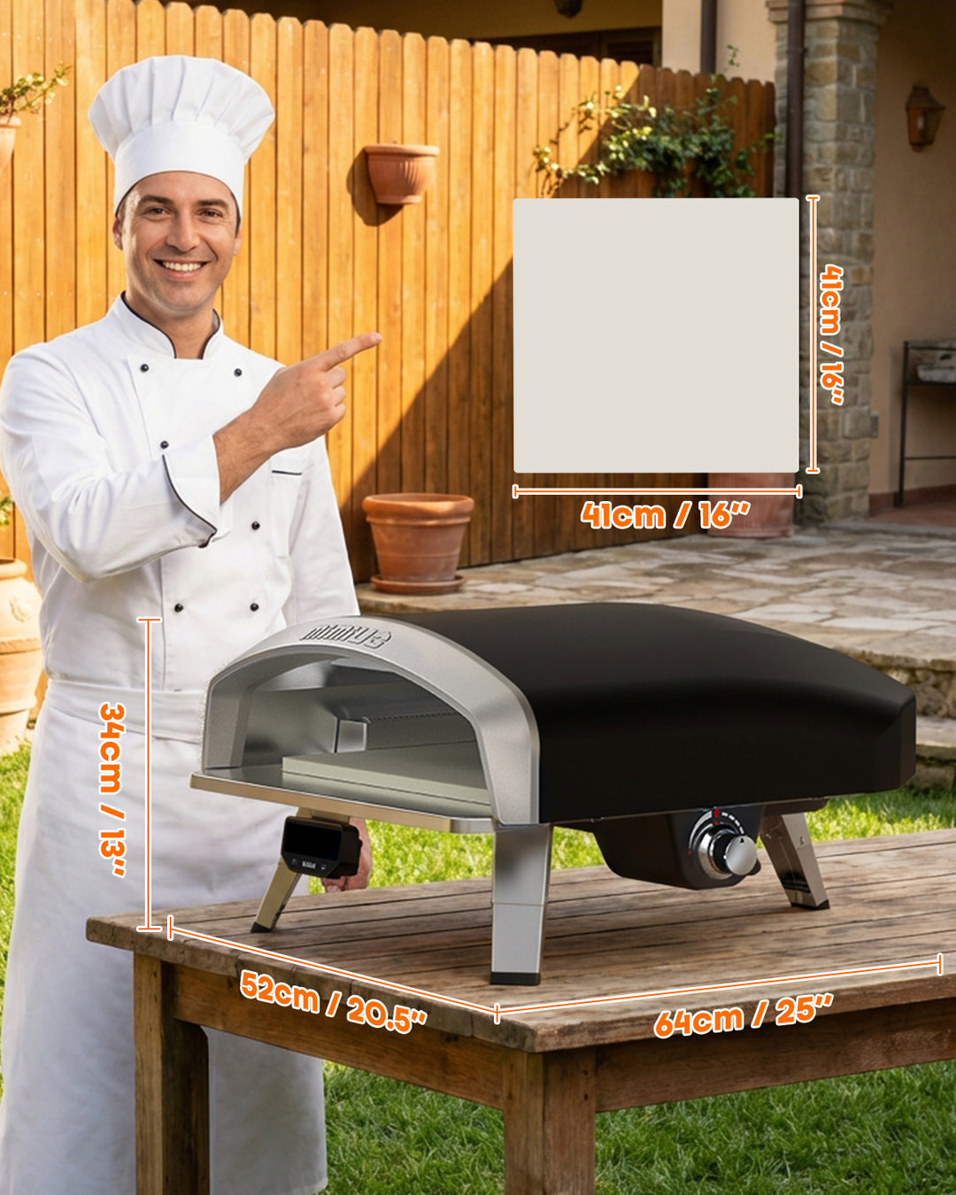 Mimiuo 16 Inch Gas Pizza Oven, Propane Pizza Ovens for Outside