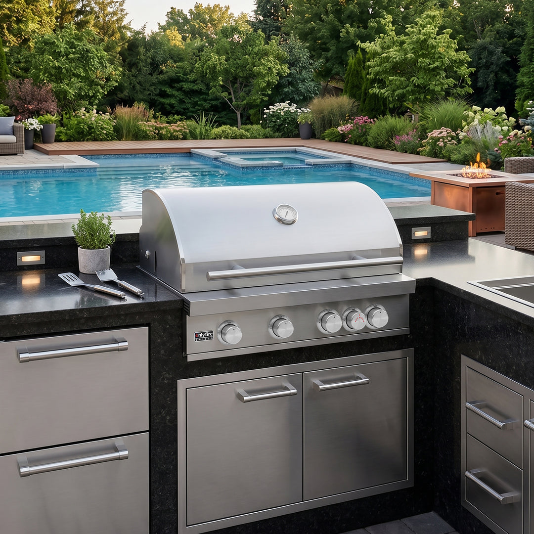 Onlyfire 32-Inch Built-In Grill, 4+1 Burners