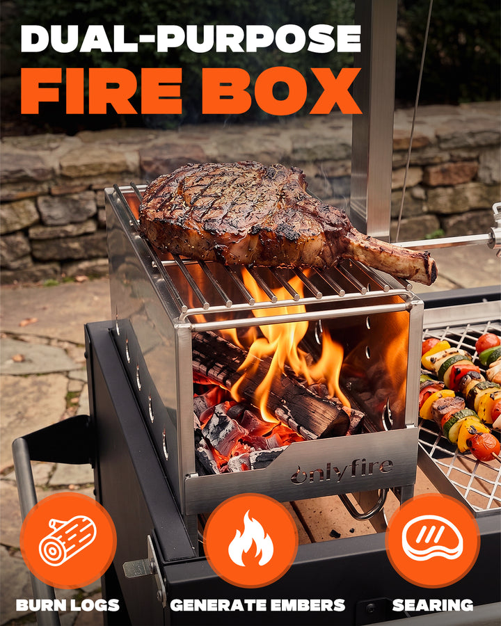 Onlyfire Argentine Santa Maria Grill with Rotisserie, 5.6x2FT