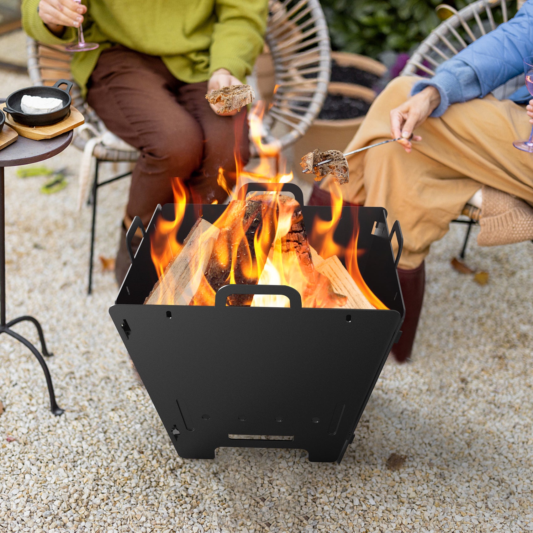 Onlyfire 2-in-1 Charcoal BBQ Grill & Fire Pit – Portable Hibachi Yakit