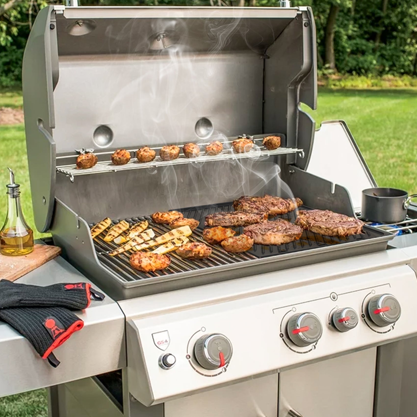 Onlyfire Reversible Cast Iron Cooking Griddle for Weber Genesis II