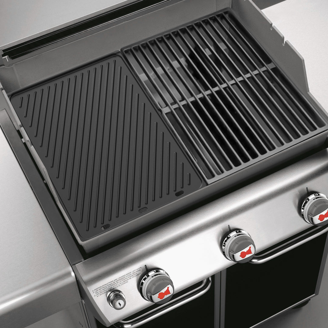 Onlyfire Reversible Cast Iron Cooking Griddle for Weber Genesis II & Genesis II LX 300 Series Gas Grills