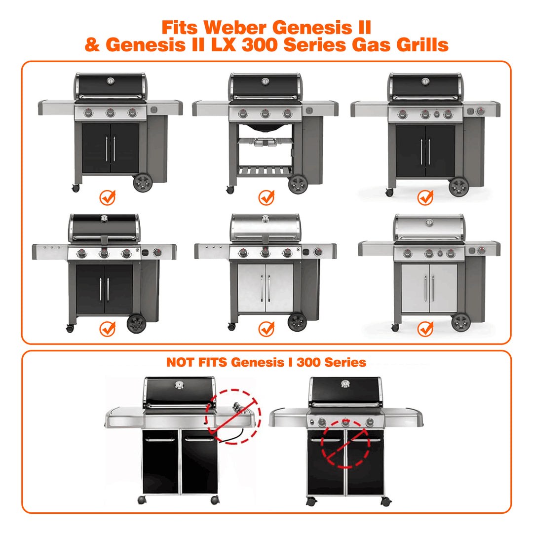 Onlyfire Reversible Cast Iron Cooking Griddle for Weber Genesis II & Genesis II LX 300 Series Gas Grills