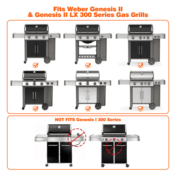 Onlyfire Reversible Cast Iron Cooking Griddle for Weber Genesis II & Genesis II LX 300 Series Gas Grills