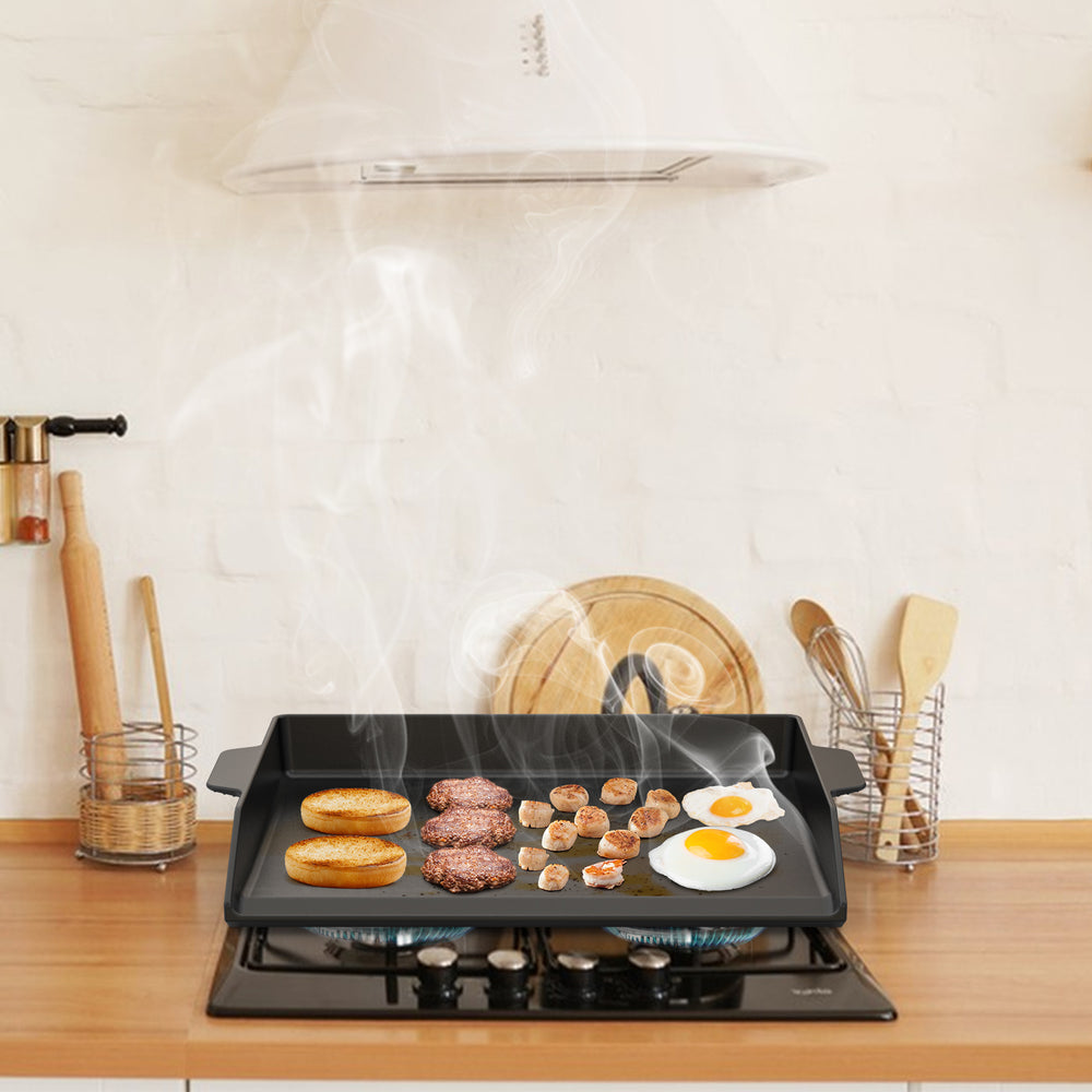 Onlyfire Universal Cast Iron Griddle for Outdoor Cooking,  18.6" × 14" OnlyFire