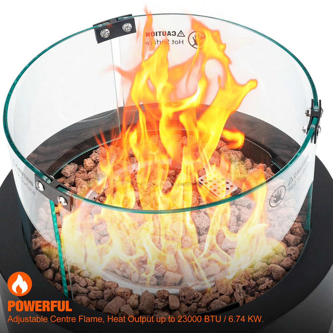 Onlyfire Bottom-Mounted Gas Fire Pit for Table with Umbrella Hole