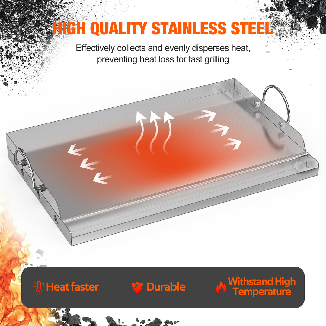 Onlyfire Universal Stainless Steel BBQ Griddle Flat Top Griddle Insert | 25"x16"