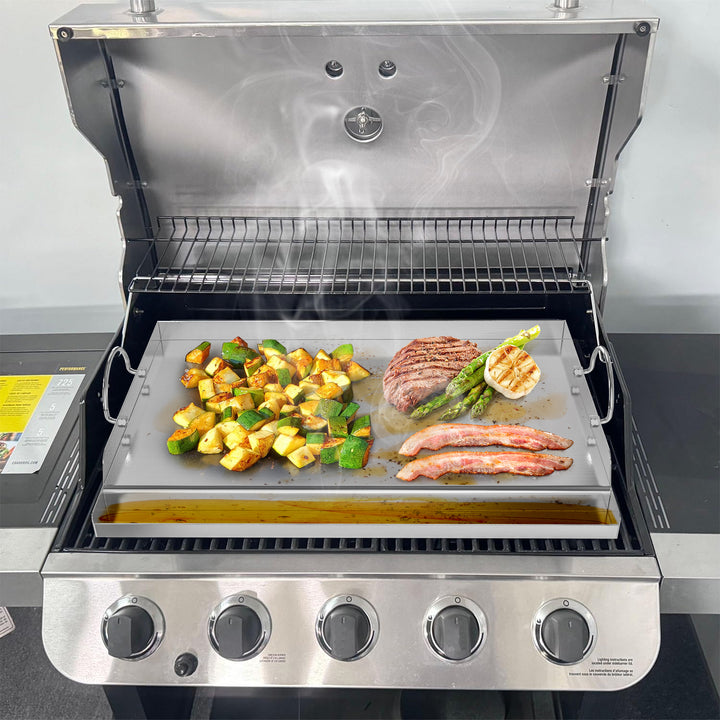 Onlyfire Universal Stainless Steel BBQ Griddle Flat Top Griddle Insert | 25"x16"