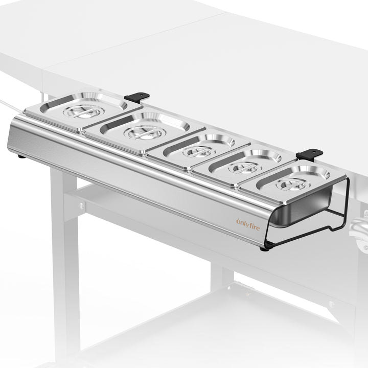Onlyfire Pizza Topping Station – Stainless Steel Condiment Container Set