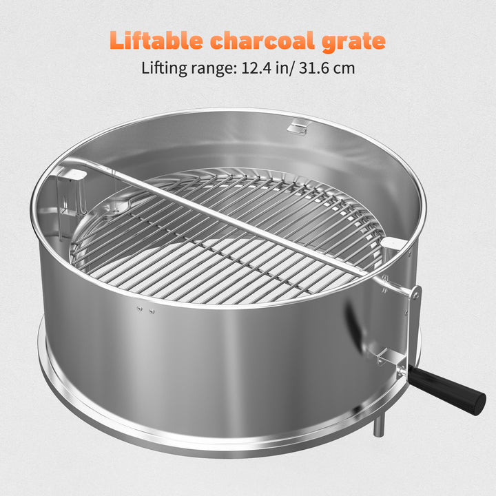 Onlyfire Adjustable Charcoal Grate Attachement for Weber 22 inch Kettle